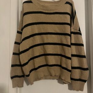 SHEIN Tan and Black Knit Sweater